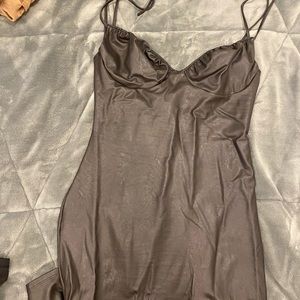 Woman’s Faux leather tight maxi dress